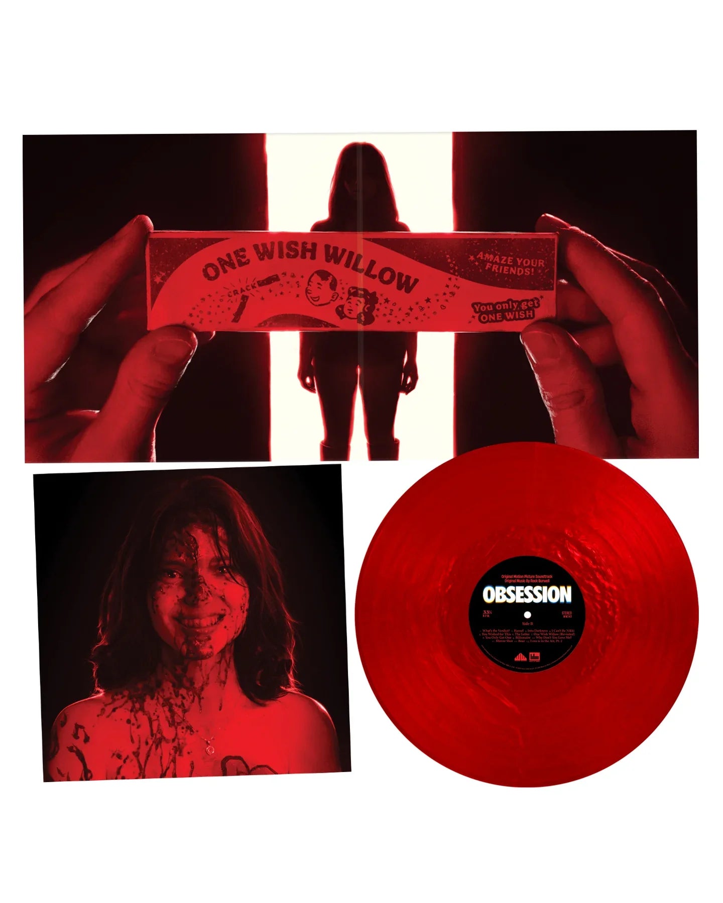 OBSESSION ORIGINAL MOTION PICTURE SOUNDTRACK LP - 'OBSESSION' PEARLESCENT RED