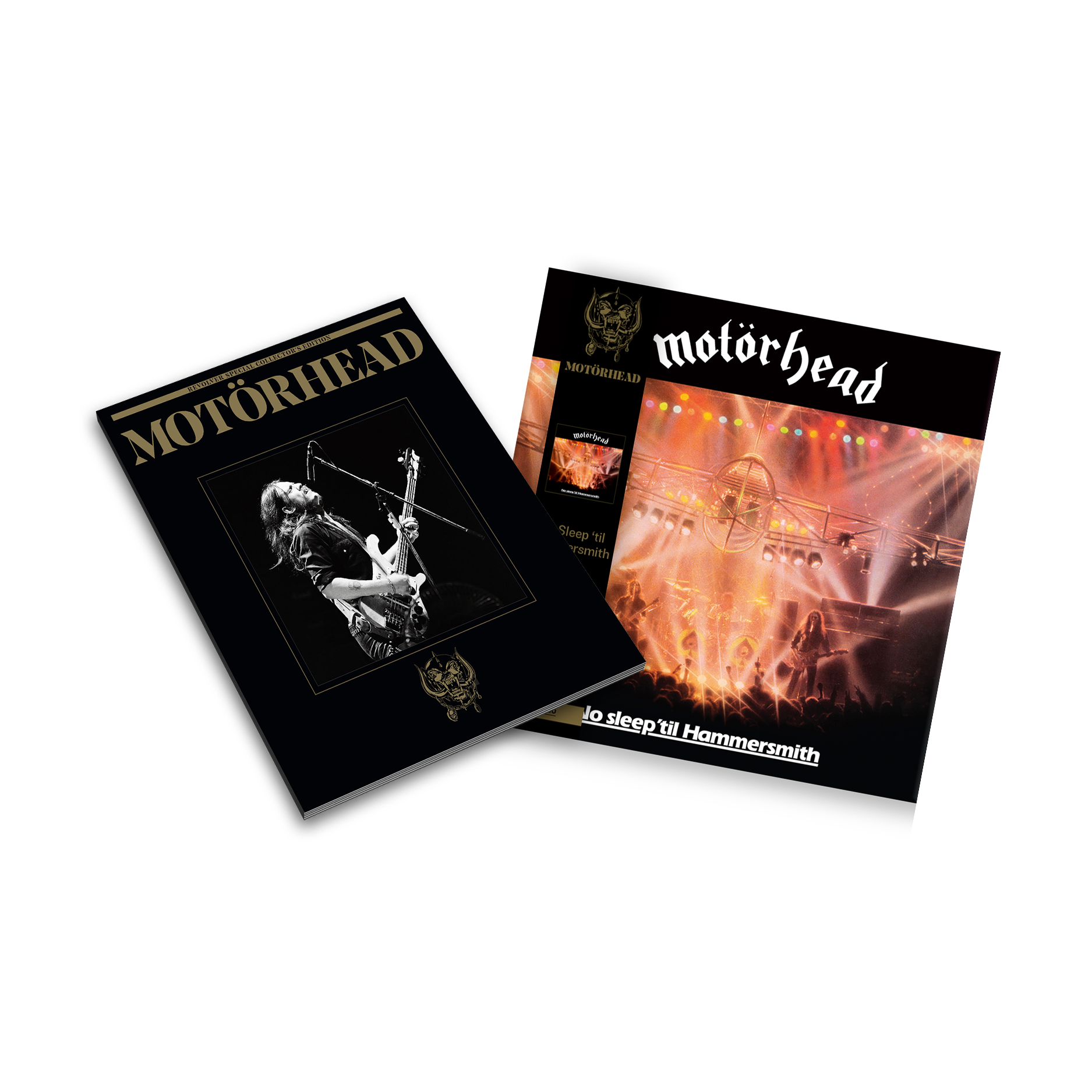 MOTÖRHEAD 'NO SLEEP 'TIL HAMMERSMITH' LP + REVOLVER SPECIAL COLLECTOR'S EDITION MAGAZINE - COLORED SWIRL