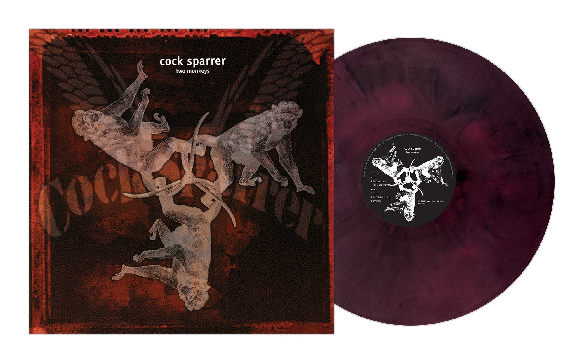 COCK SPARRER 'TWO MONKEYS' LP - BEER MARBLE