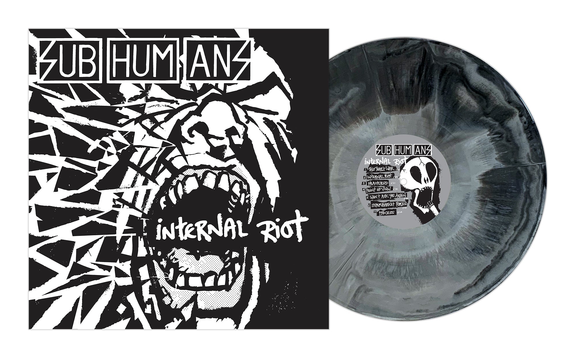 SUBHUMANS 'INTERNAL RIOT' LP - BLACK/WHITE/GALAXY