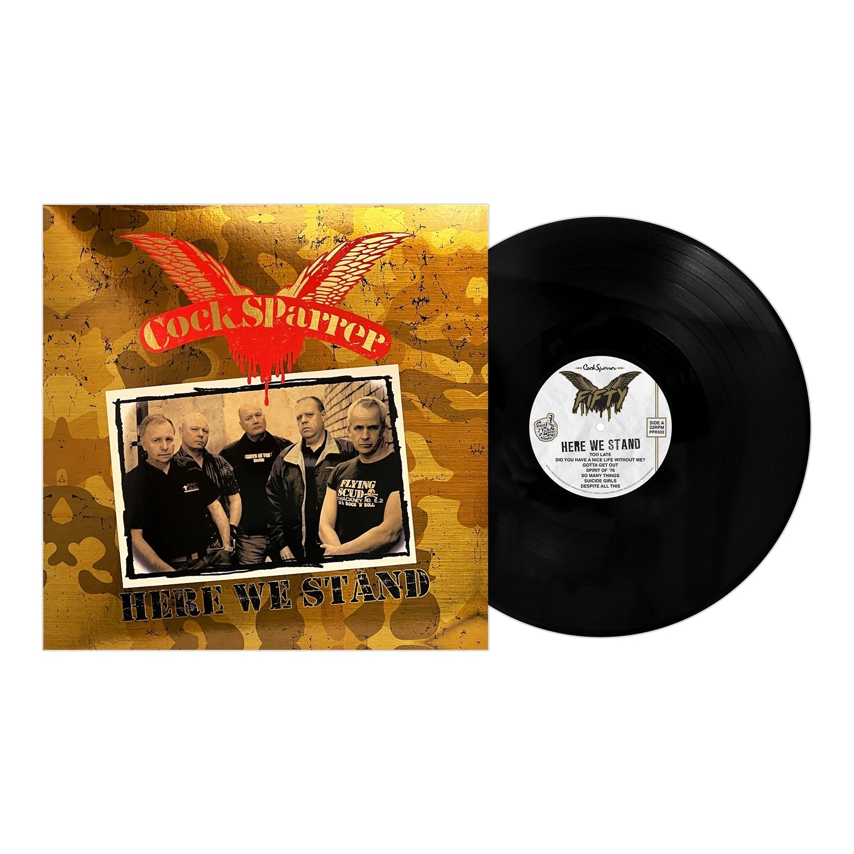 COCK SPARRER 'HERE WE STAND' 50TH ANNIVERSARY EDITION LP