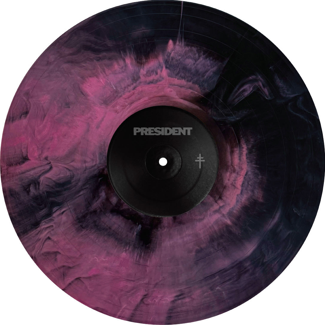 PRESIDENT ‘REVOLVER EXCLUSIVE’ 12" - EXCLUSIVE - LTD. 500 - PINK/BLACK/STARBURST - ETCHED B-SIDE