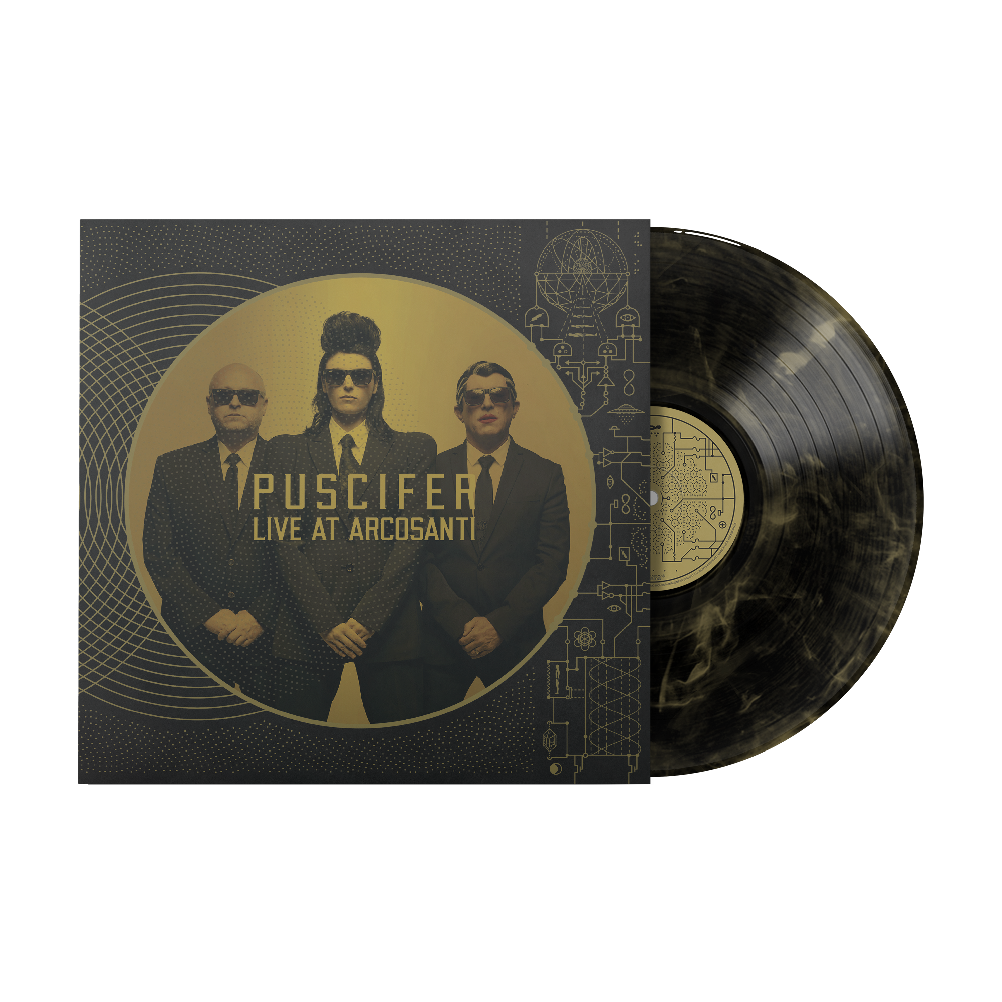 PUSCIFER 'LIVE AT ARCOSANTI' 2LP - BLACK/GOLD/SWIRL