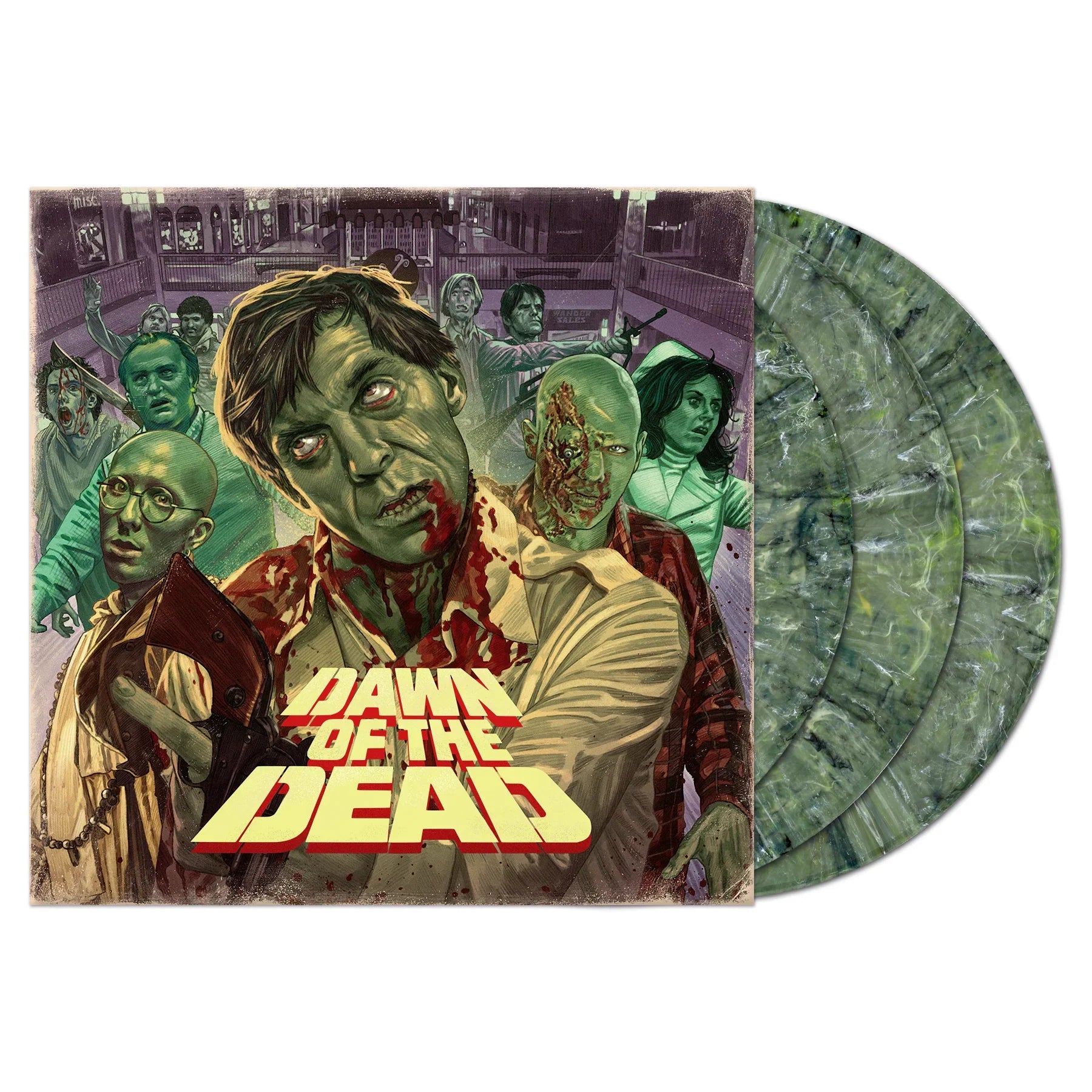 GEORGE A ROMERO'S 'DAWN OF THE DEAD SOUNDTRACK' 3LP - 'ZOMBIE' MARBLE
