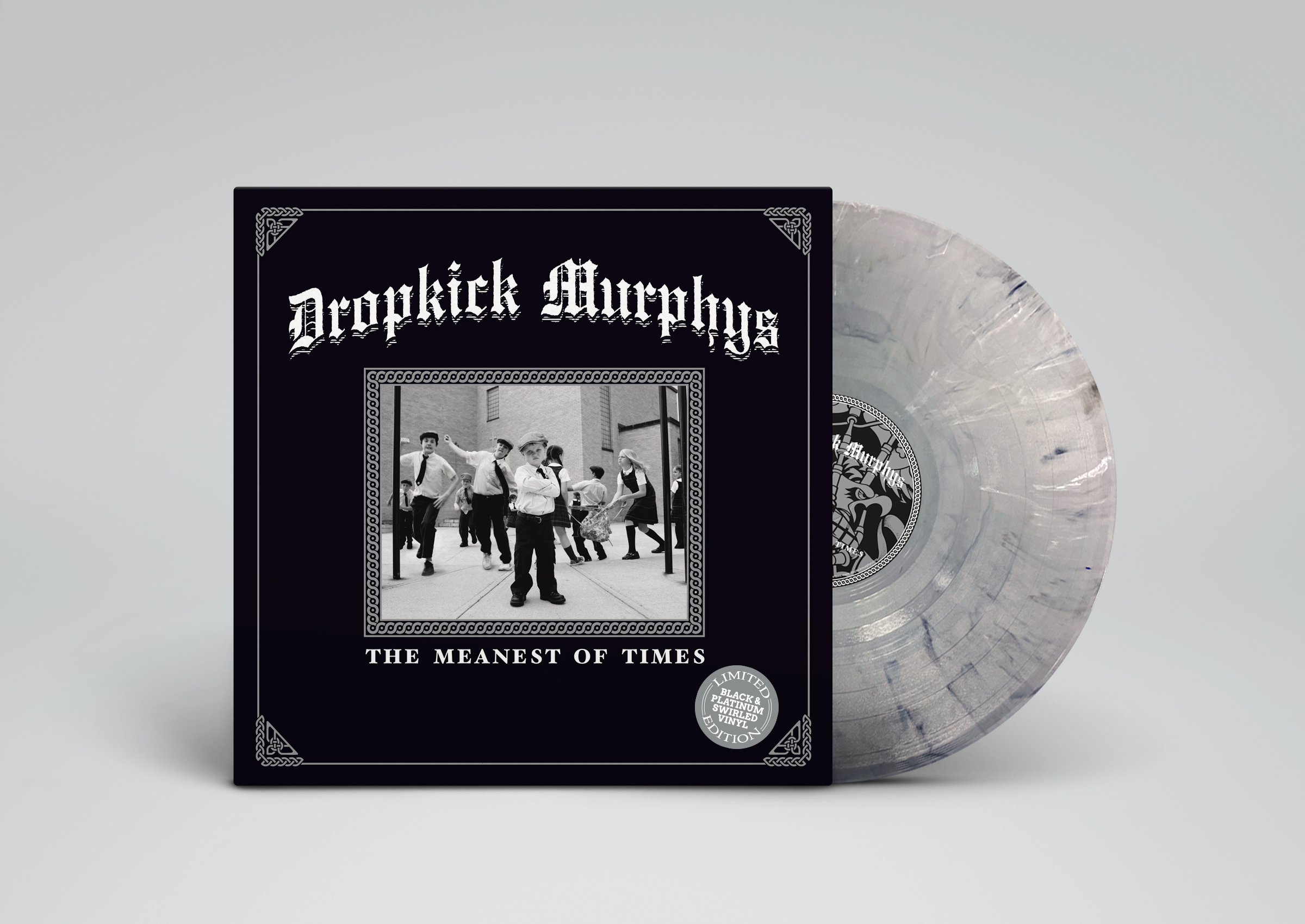 DROPKICK MURPHYS 'THE MEANEST OF TIMES' LP - EXCLUSIVE - LTD. 500 - BLACK/PLATINUM SWIRL