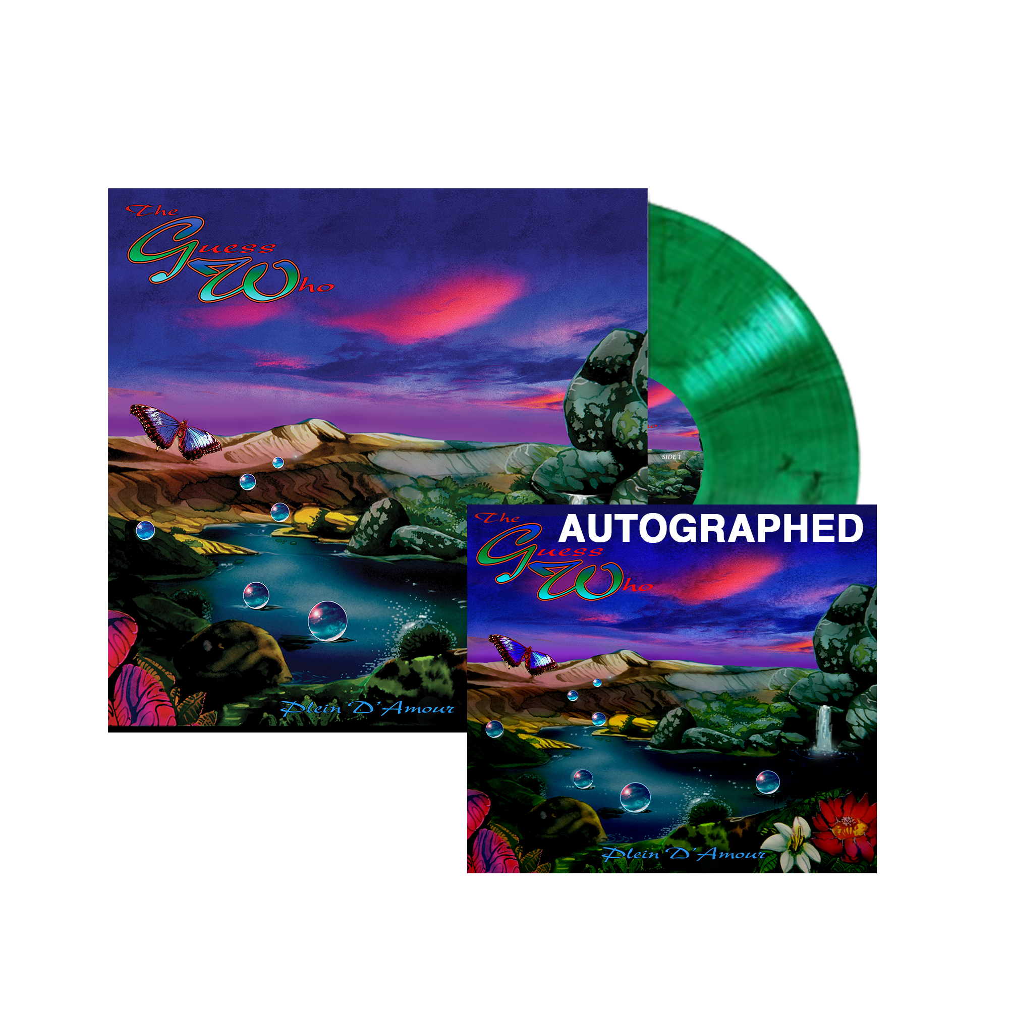 THE GUESS WHO 'PLEIN D'AMOUR' 2LP + AUTOGRAPHED PRINT - EXCLUSIVE - LTD. 300 - GREEN