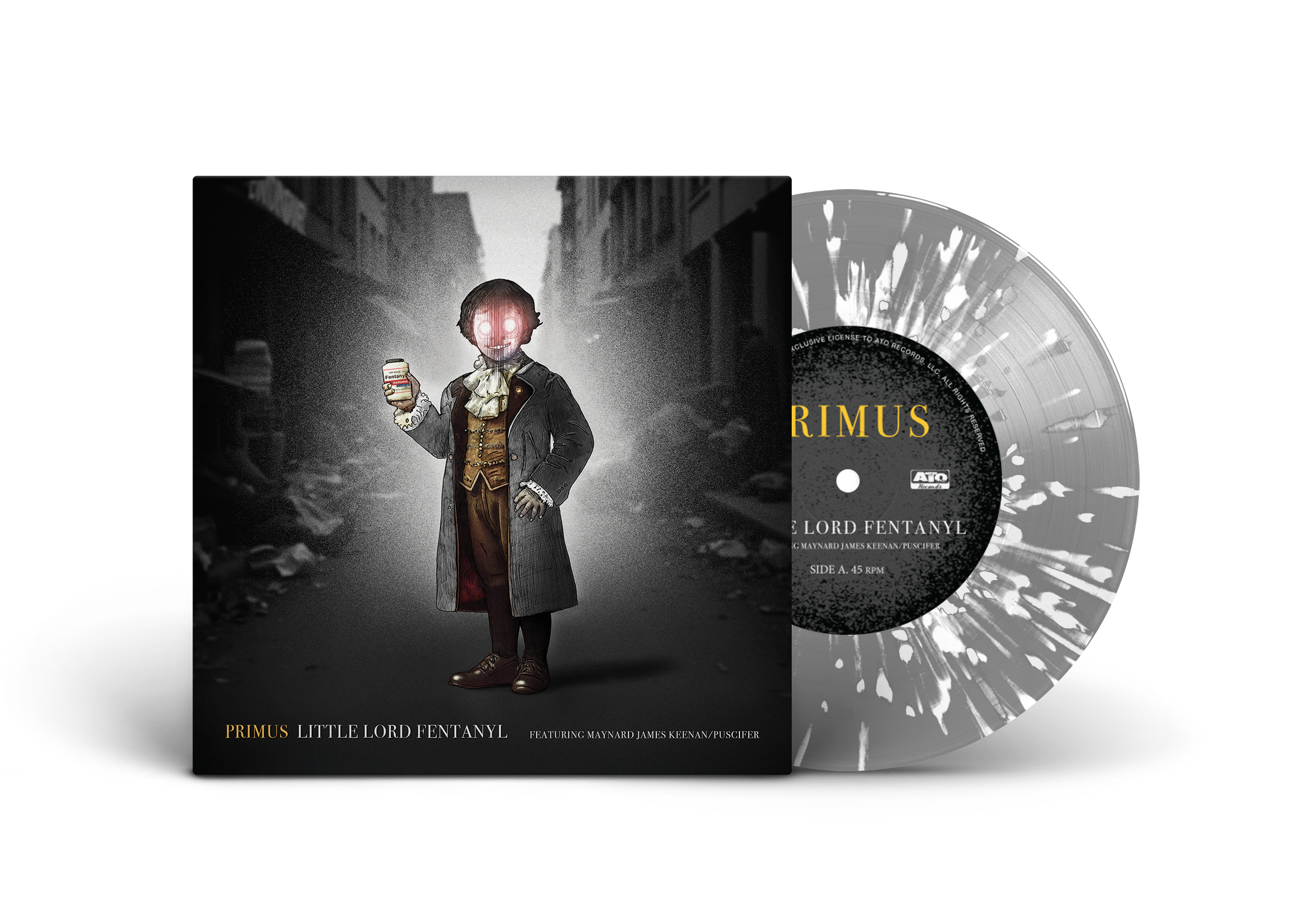 PRIMUS ‘LITTLE LORD FENTANYL / DUCHESS (AND THE PROVERBIAL MIND SPREAD - LIVE)’ 7” - EXCLUSIVE - LTD. 500 - GRAY/WHITE/SPLATTER