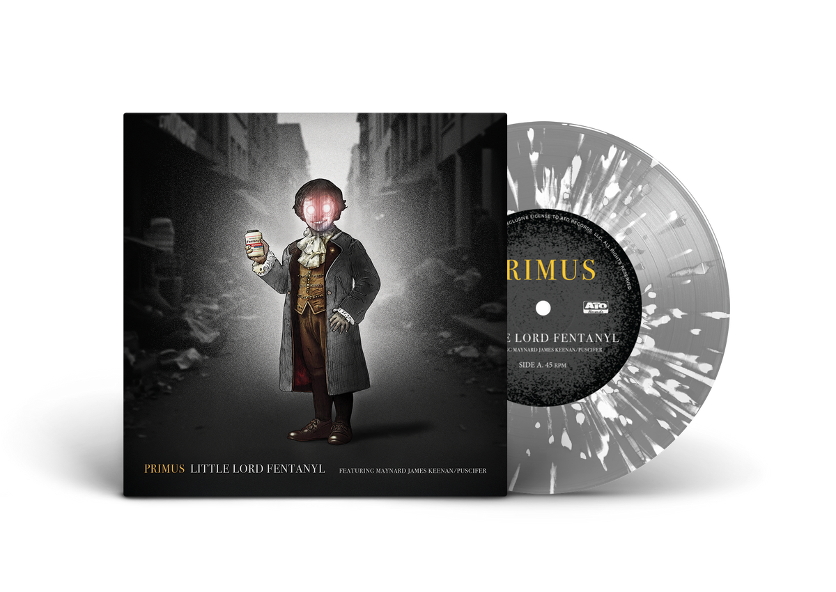 PRIMUS'LITTLE LORD FENTANYL / DUCHESS (AND THE PROVERBIAL MIND SPREAD - LIVE)' 7â€ (Exclusive â€“ Only 500 Made, Gray w/ White Splatter)