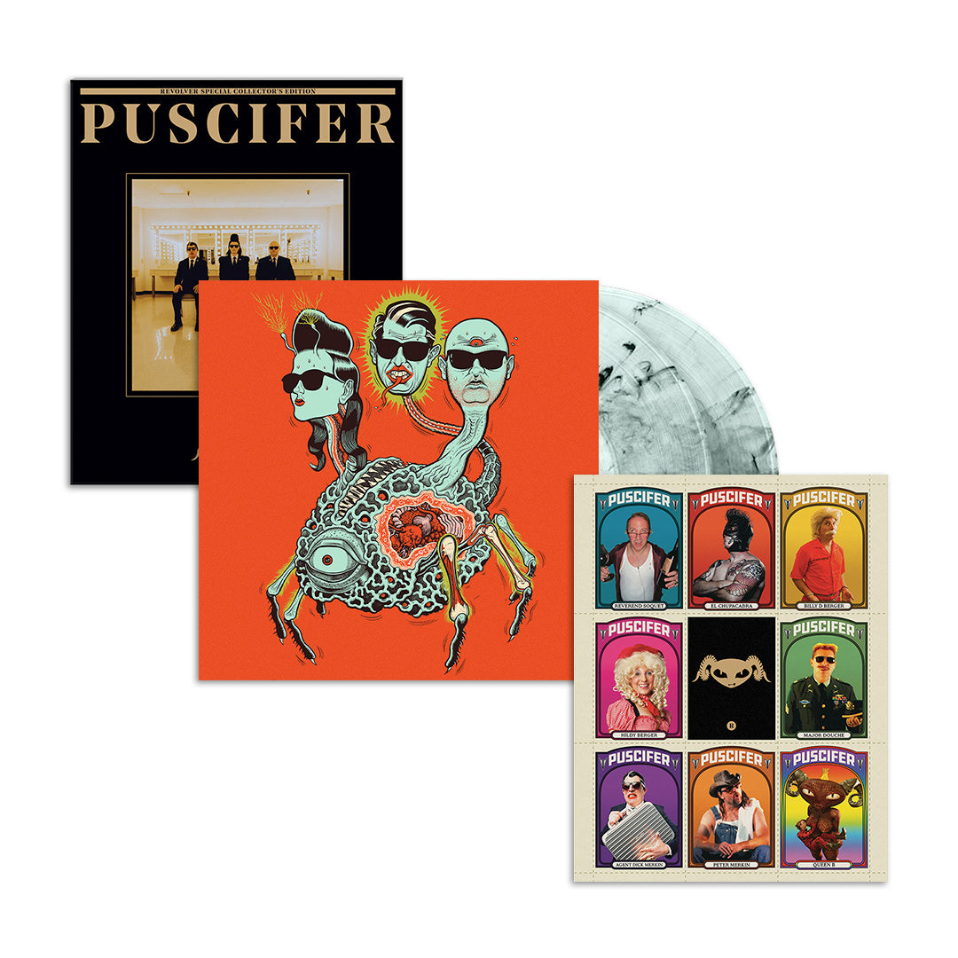 PUSCIFER x Revolver Special Collector's Edition Magazine w/ 'Global Probing, Live from Prescott' 2LP - COKE BOTTLE CLEAR/BLACK/SMOKE