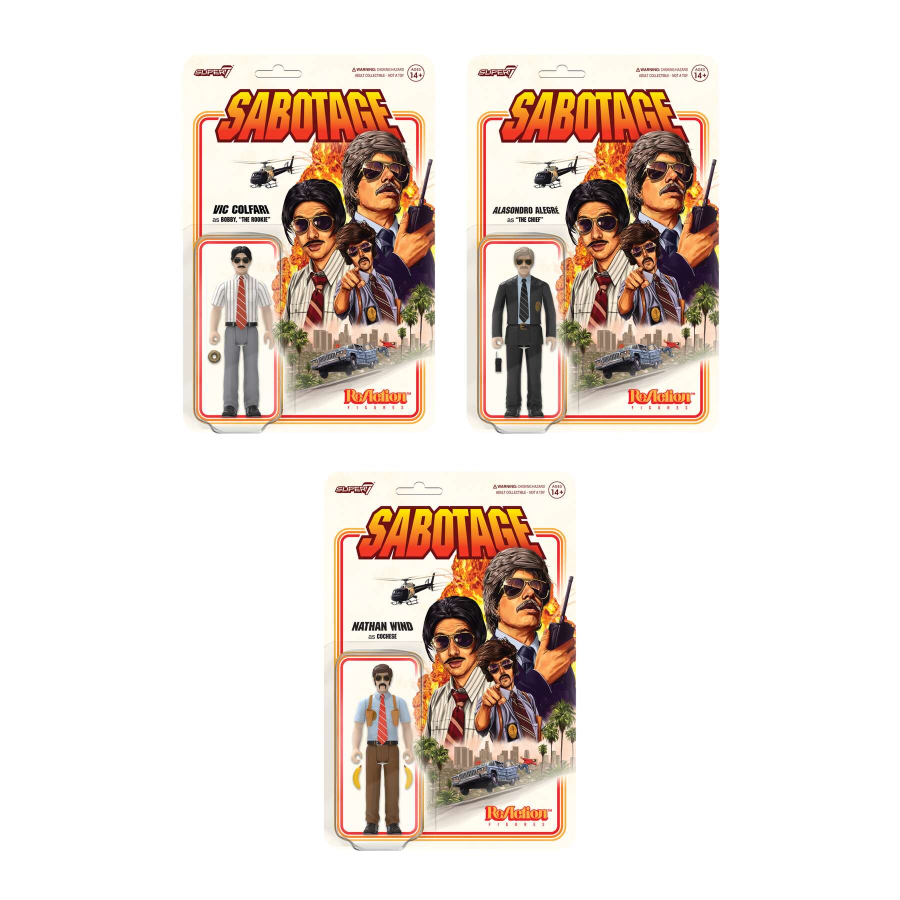 BEASTIE BOYS ACTION FIGURE BUNDLE: All 3 'SABOTAGE' REACTION FIGURES + 'INTERGALACTIC' 2-PACK