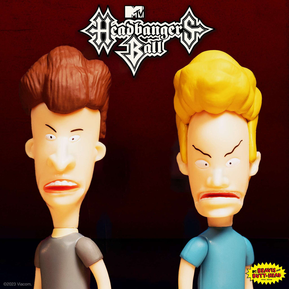 BEAVIS AND BUTT-HEAD REACTION FIGURES - HEADBANGERS BALL SET