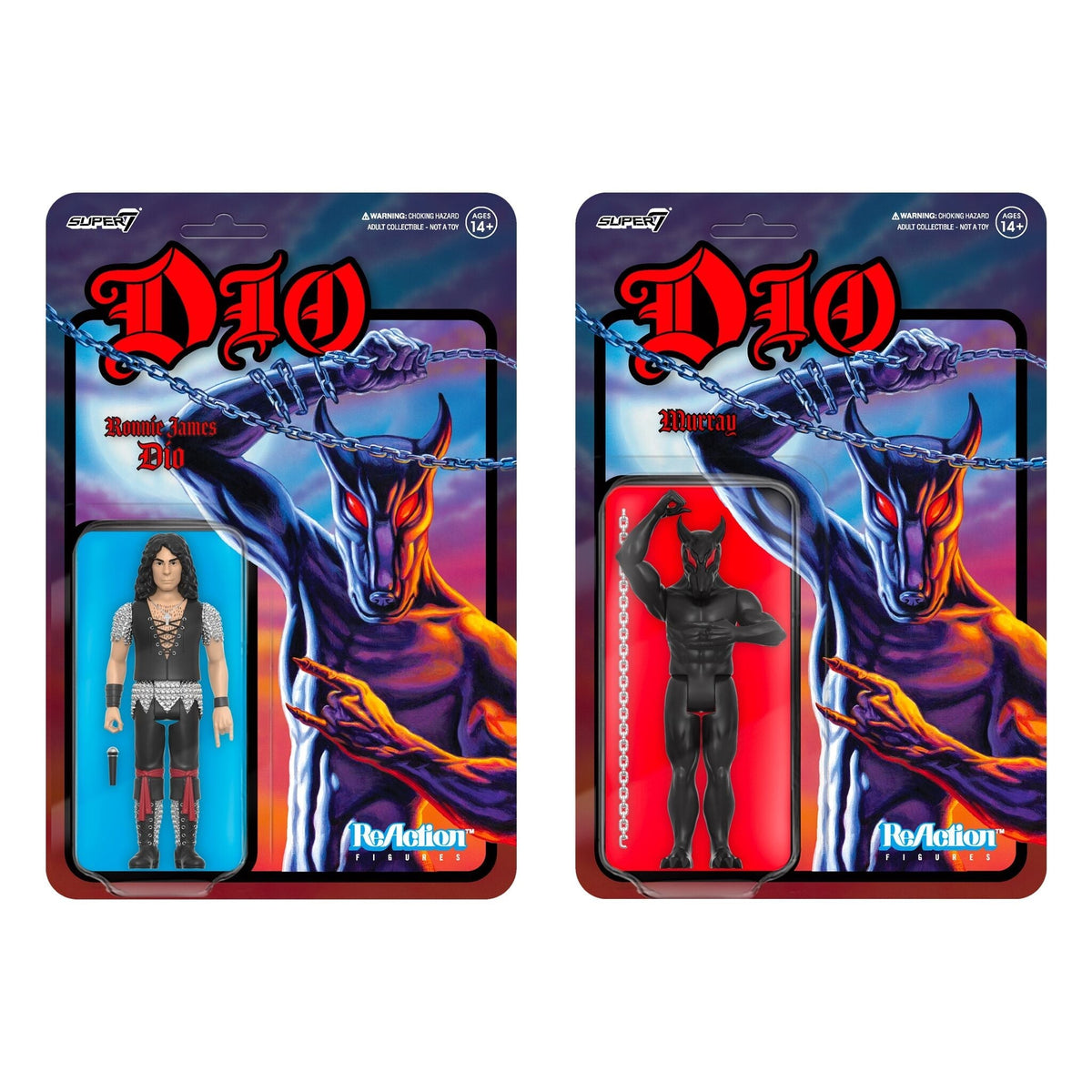RONNIE JAMES DIO AND MURRAY WAVE 1 REACTION FIGURE SET