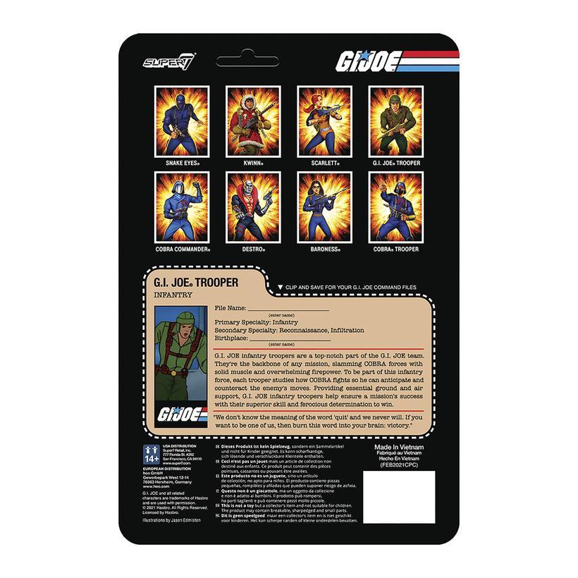 GI JOE REACTION FIGURE - WAVE 1 GREENSHIRT - TAN