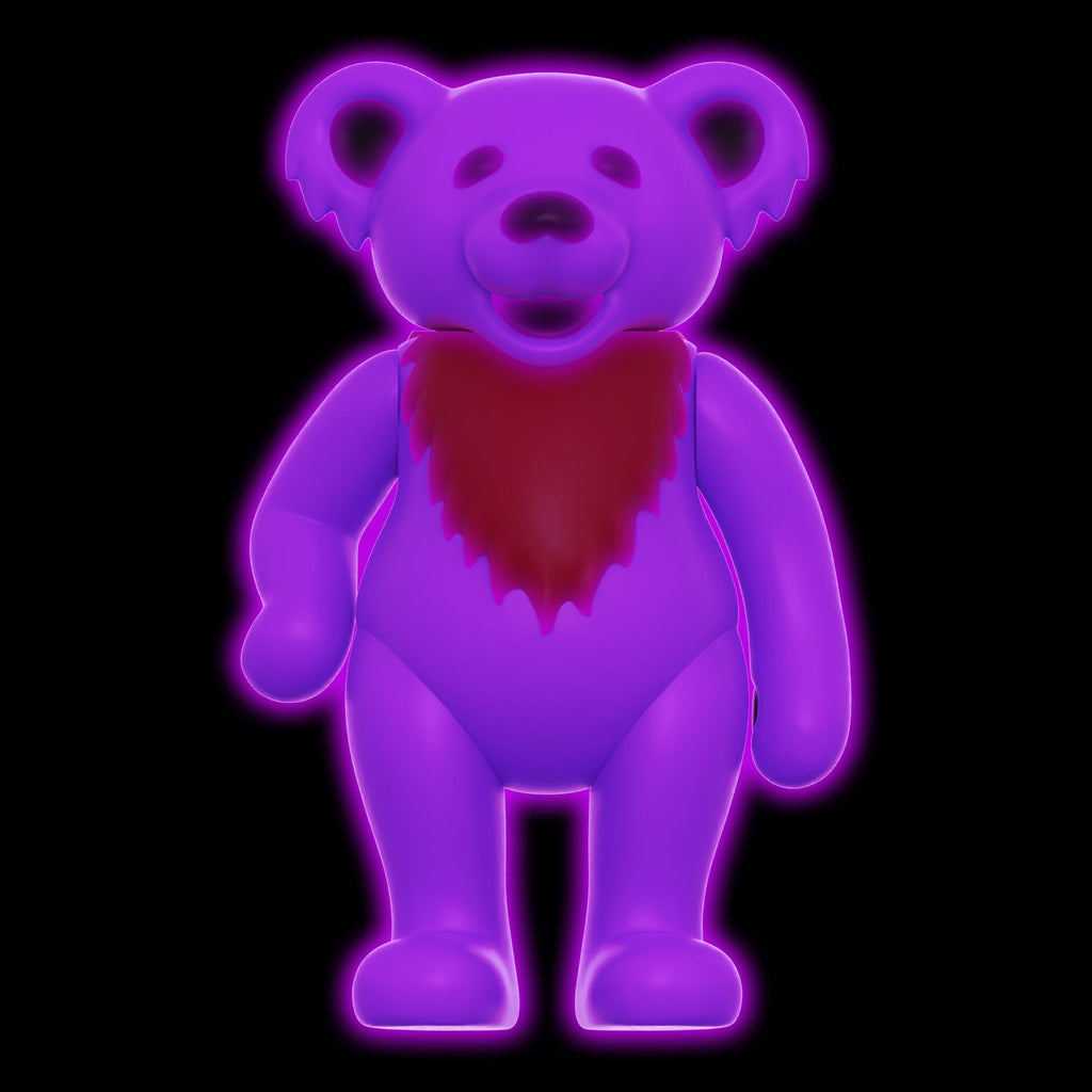 SUPER7 REACTION GRATEFUL DEAD W3 DANCING BEARS - HAIGHT PURPLE/GLOW IN THE DARK