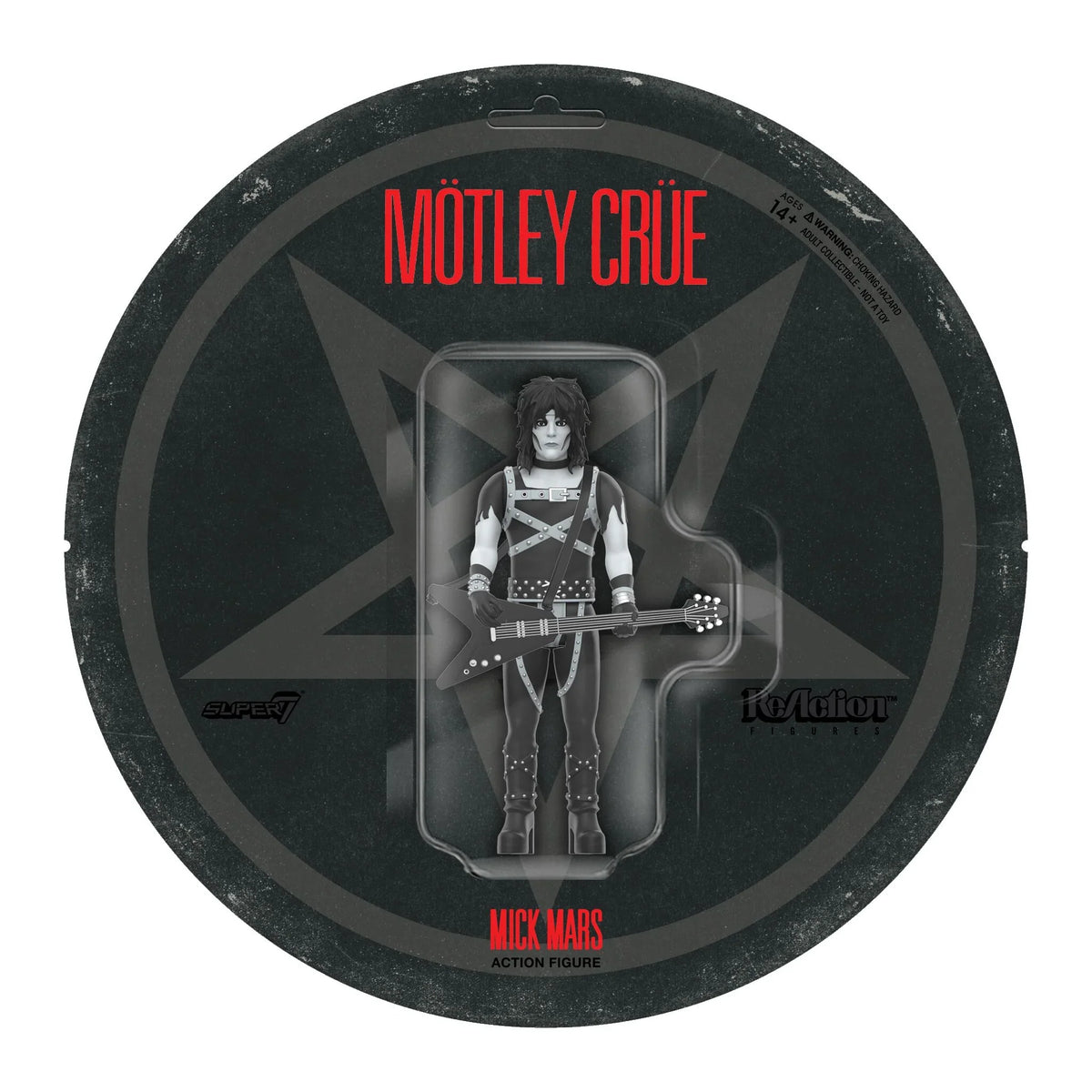MOTLEY CRUE MICK MARS (SHOUT AT THE DEVIL) REACTION FIGURE WAVE 02 - BLACK/WHITE