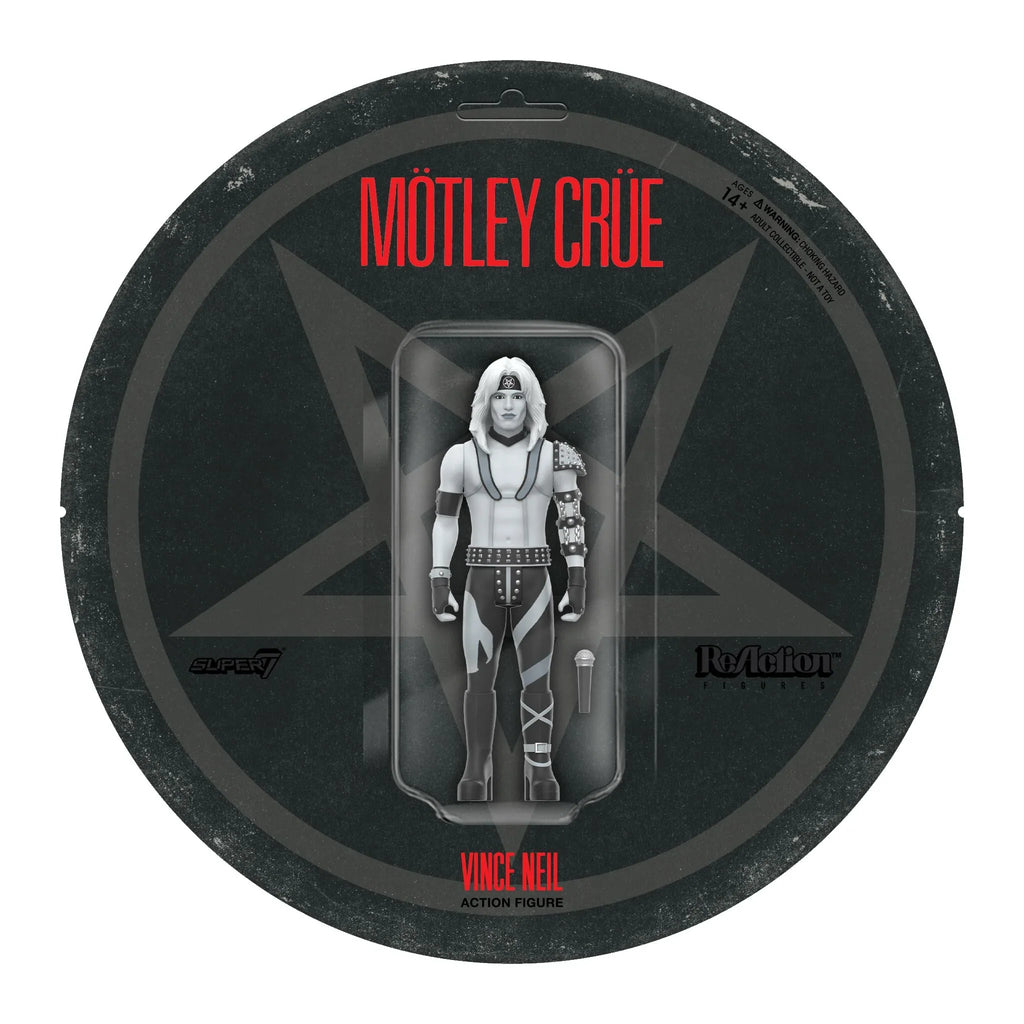 MOTLEY CRUE VINCE NEIL (SHOUT AT THE DEVIL) REACTION FIGURE WAVE 02 - BLACK/WHITE