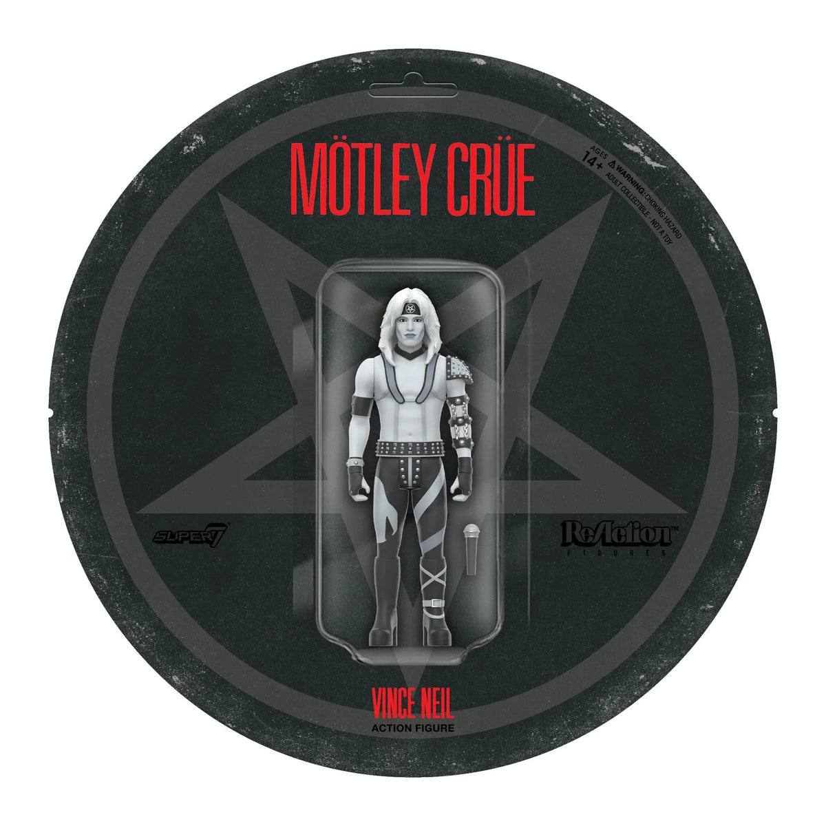 MOTLEY CRUE VINCE NEIL (SHOUT AT THE DEVIL) REACTION FIGURE WAVE 02 - BLACK/WHITE