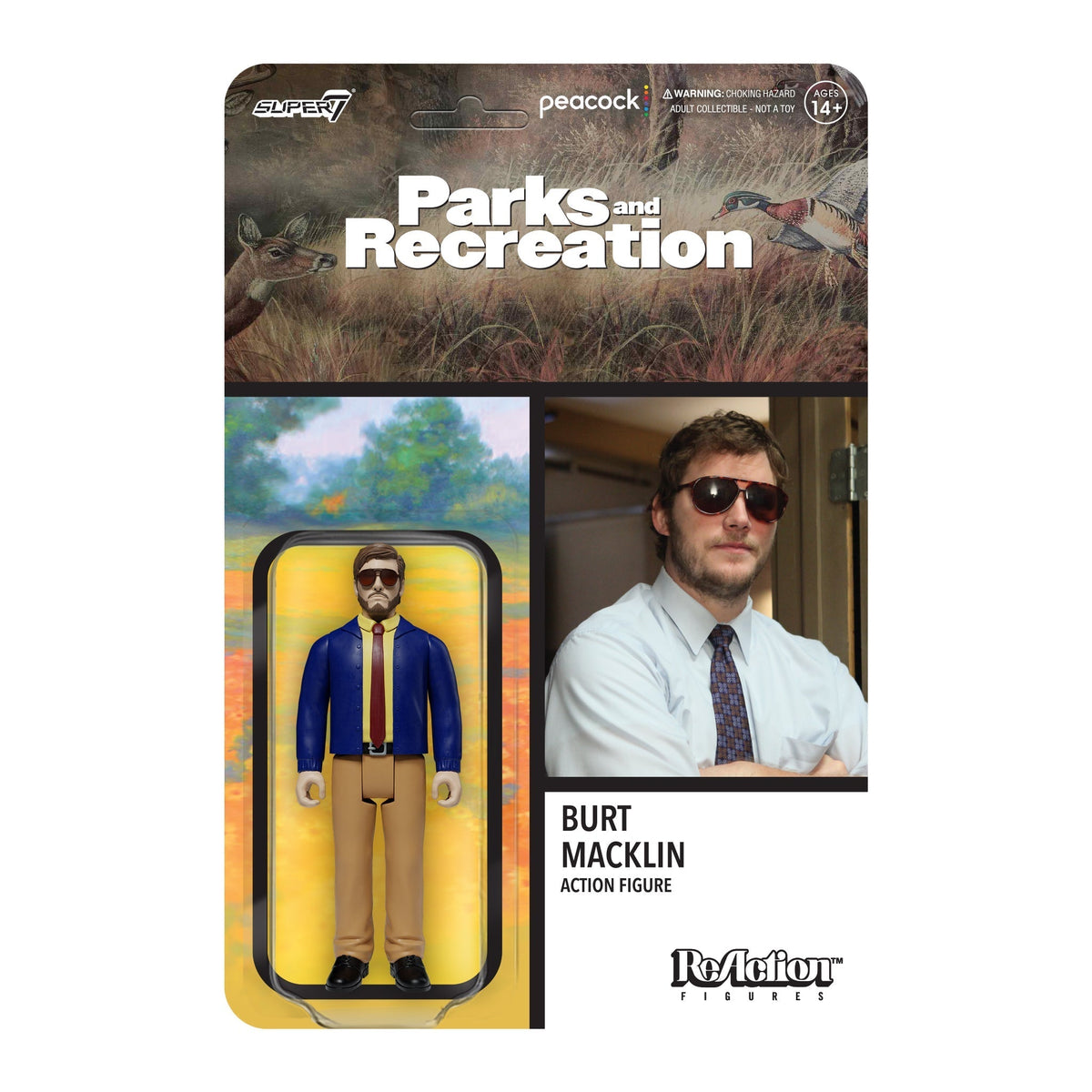 PARKS AND RECREATION REACTION WAVE 1 - ANDY DWYER (SPECIAL AGENT BURT MACKLIN) ACTION FIGURE