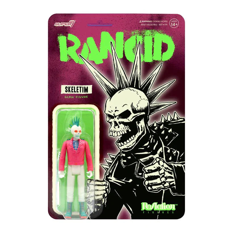RANCID REACTION FIGURE - RANCID PUNK SKELETIM - GLOW IN THE DARK