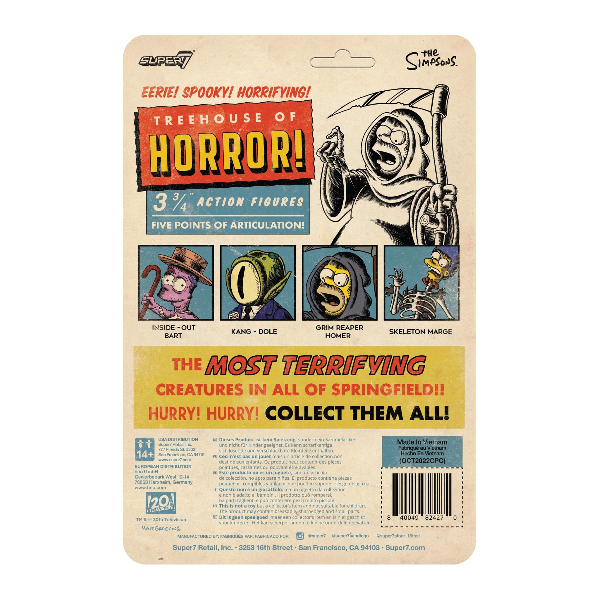 THE SIMPSONS REACTION WAVE 3 'TREEHOUSE OF HORROR - ALIEN PRESIDENT' FIGURE