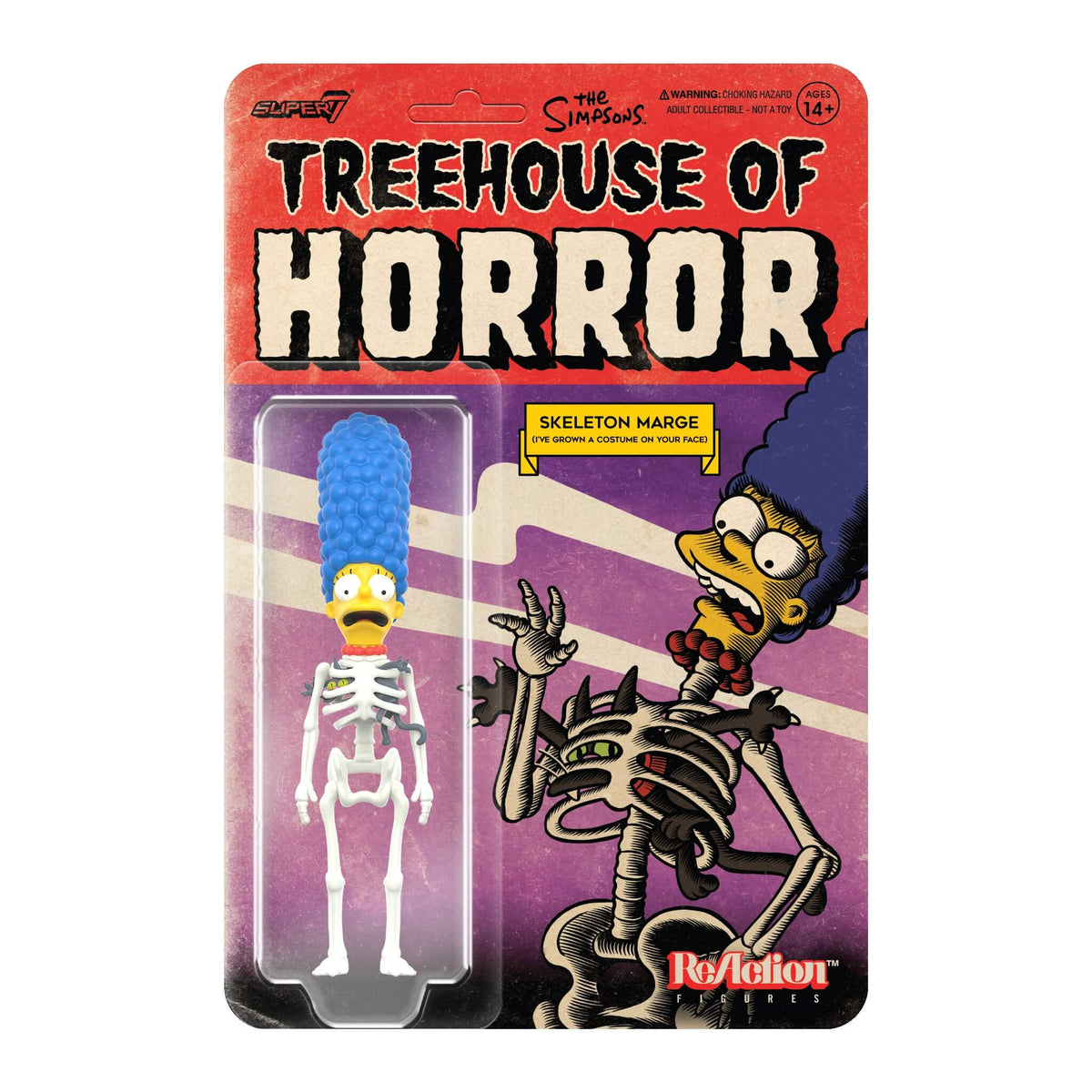 THE SIMPSONS REACTION WAVE 3 'TREEHOUSE OF HORROR - SKELETON MARGE' FIGURE