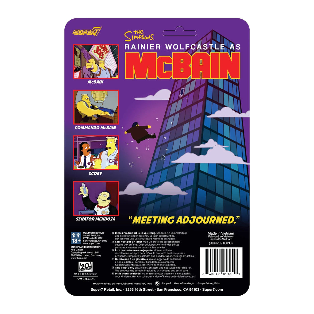 THE SIMPSONS REACTION WAVE 1 'MCBAIN' ACTION FIGURE