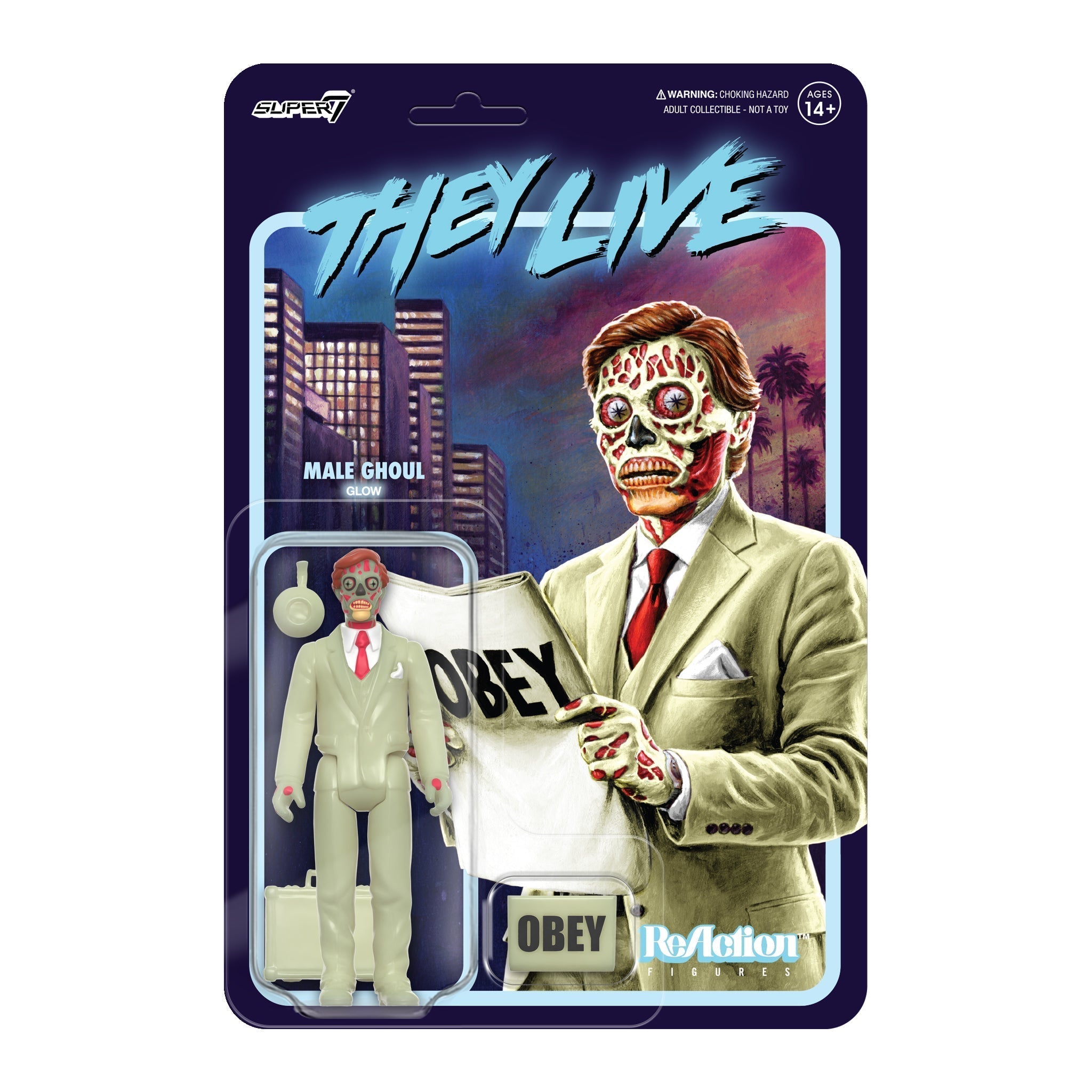 THEY LIVE REACTION WAVE 2 FIGURE - MALE GHOUL - GLOW