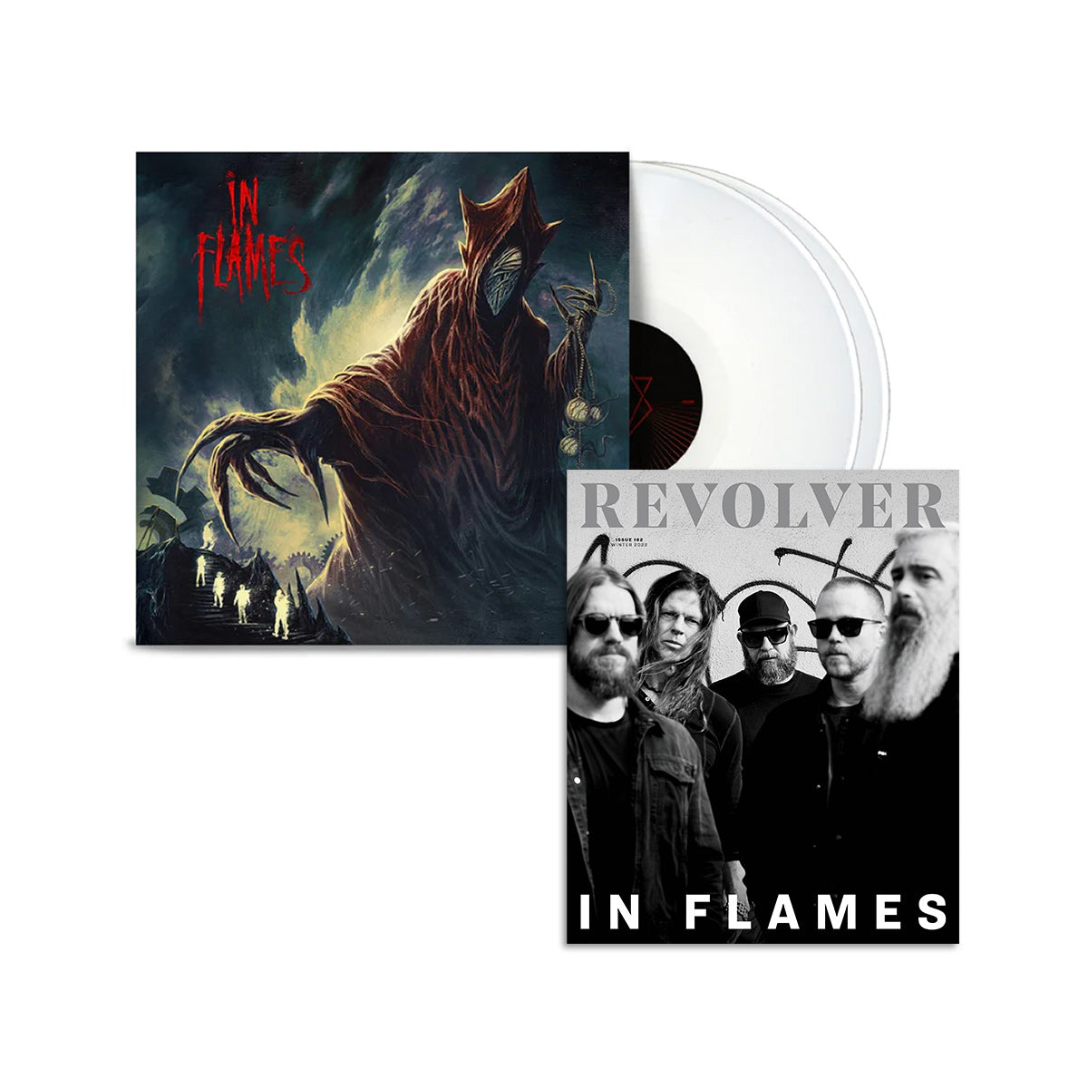 IN FLAMES ‘FOREGONE’ 2LP - LTD. - WHITE + REVOLVER WINTER 2022 ISSUE