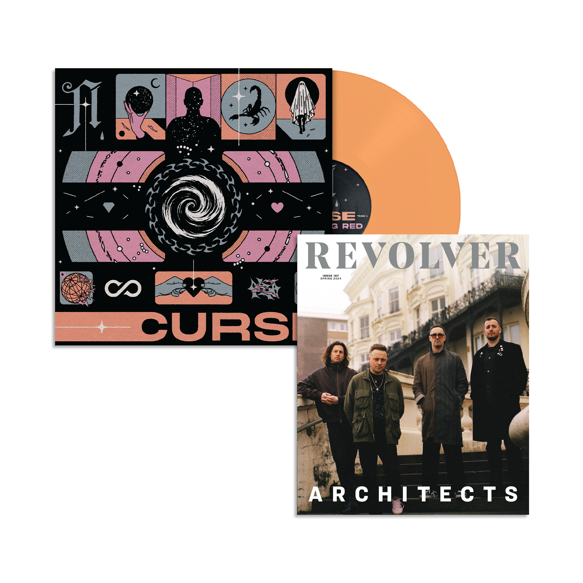 ARCHITECTS X REVOLVER BUNDLE - REVOLVER SPRING 2024 ISSUE W/ 'CURSE' 12" - LTD. 500 - ETCHED COLOR