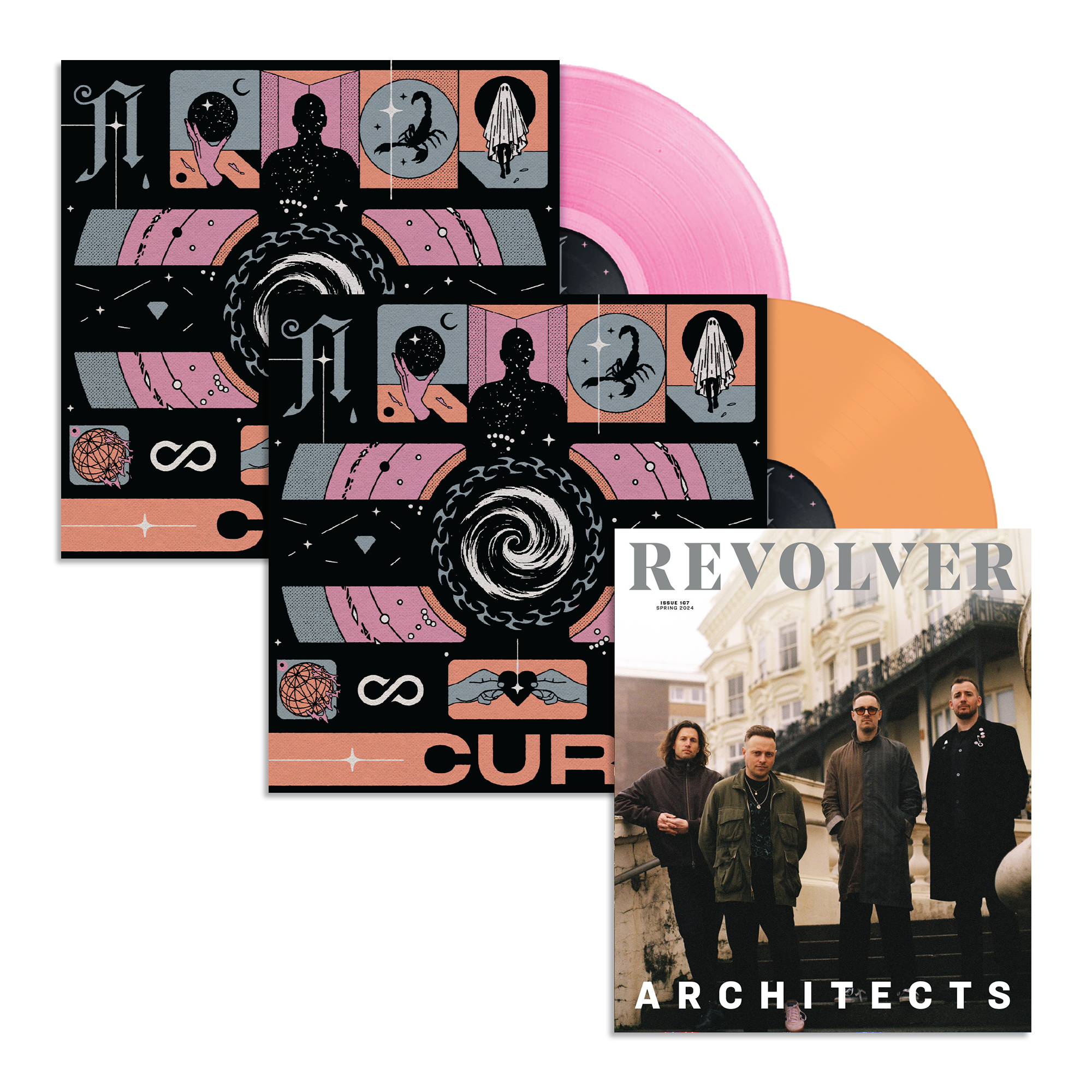 ARCHITECTS X REVOLVER BUNDLE - REVOLVER SPRING 2024 ISSUE W/ 'CURSE' 12" - LTD. 500 - ETCHED COLOR