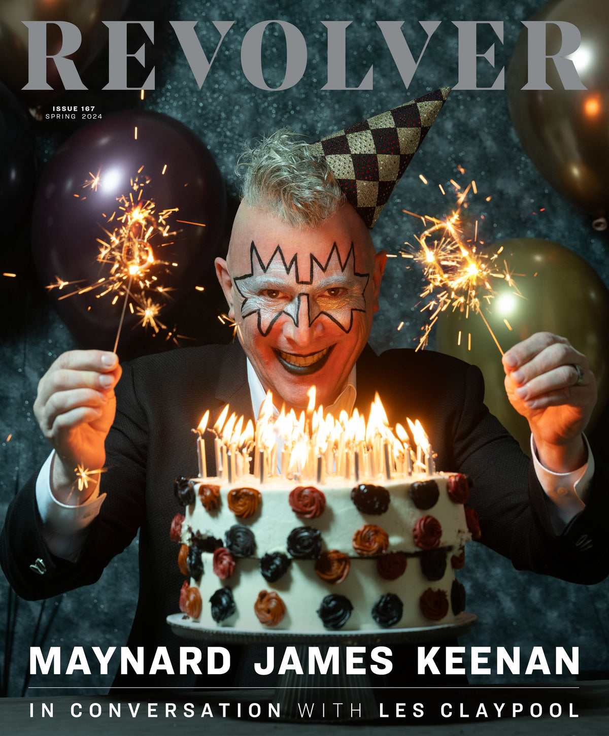 MAYNARD JAMES KEENAN X REVOLVER BUNDLE W/ SPRING 2024 ISSUE & PUSCIFER 'GLOBAL PROBING, LIVE FROM PRESCOTT' 2LP - LTD. 500 - CLEAR/WHITE SMOKE