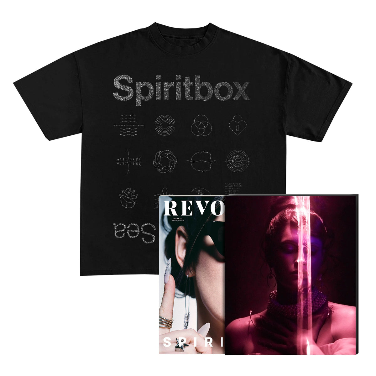 SPIRITBOX X REVOLVER BUNDLE ' ALTERNATIVE COVER SPRING 2025 ISSUE IN NUMBERED SLIPCASE & EXCLUSIVE T-SHIRT