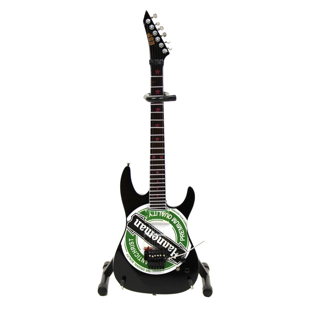 SLAYER - JEFF HANNEMAN - GREEN HEINEKEN LOGO MINI GUITAR