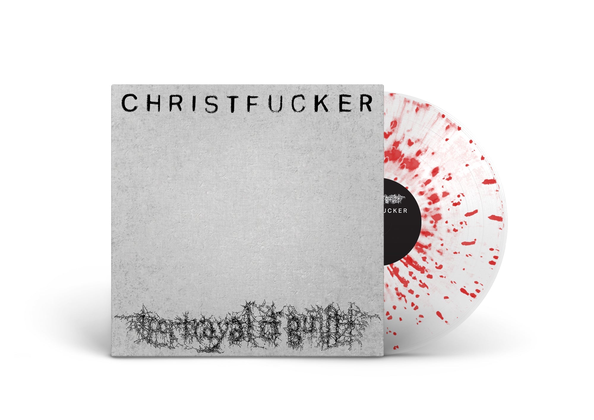 PORTRAYAL OF GUILT 'CHRISTFUCKER' LP - EXCLUSIVE - LTD. 300 - CLEAR/RED/SPLATTER + POSTER