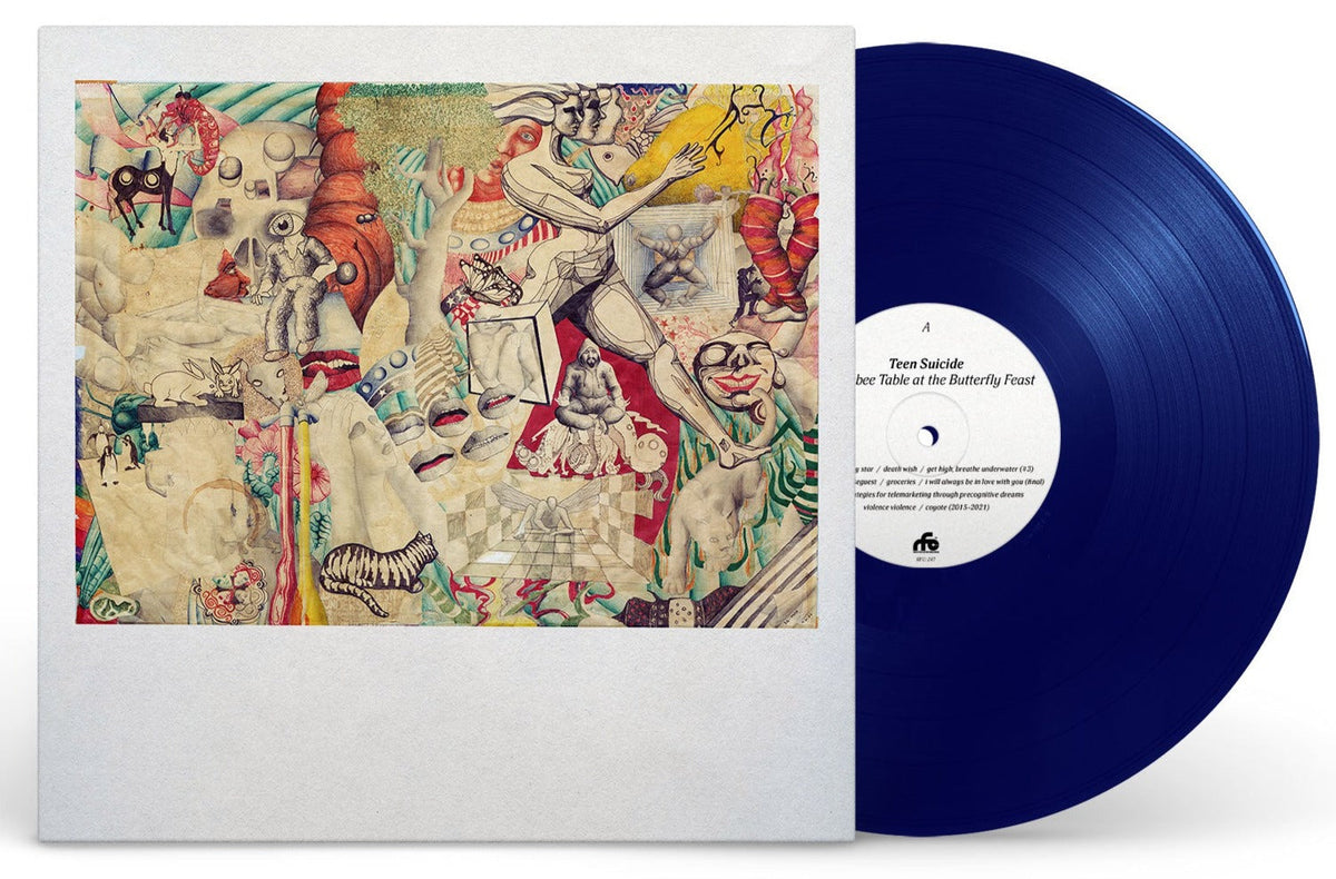 TEEN SUICIDE -'HONEYBEE TABLE AT THE BUTTERFLY FEAST' LP - EXCLUSIVE - LTD. 200 - DEEP BLUE