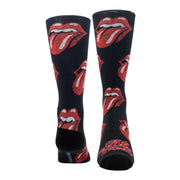 THE ROLLING STONES 'ALL OVER DISTRESSED TONGUES' CREW SOCKS