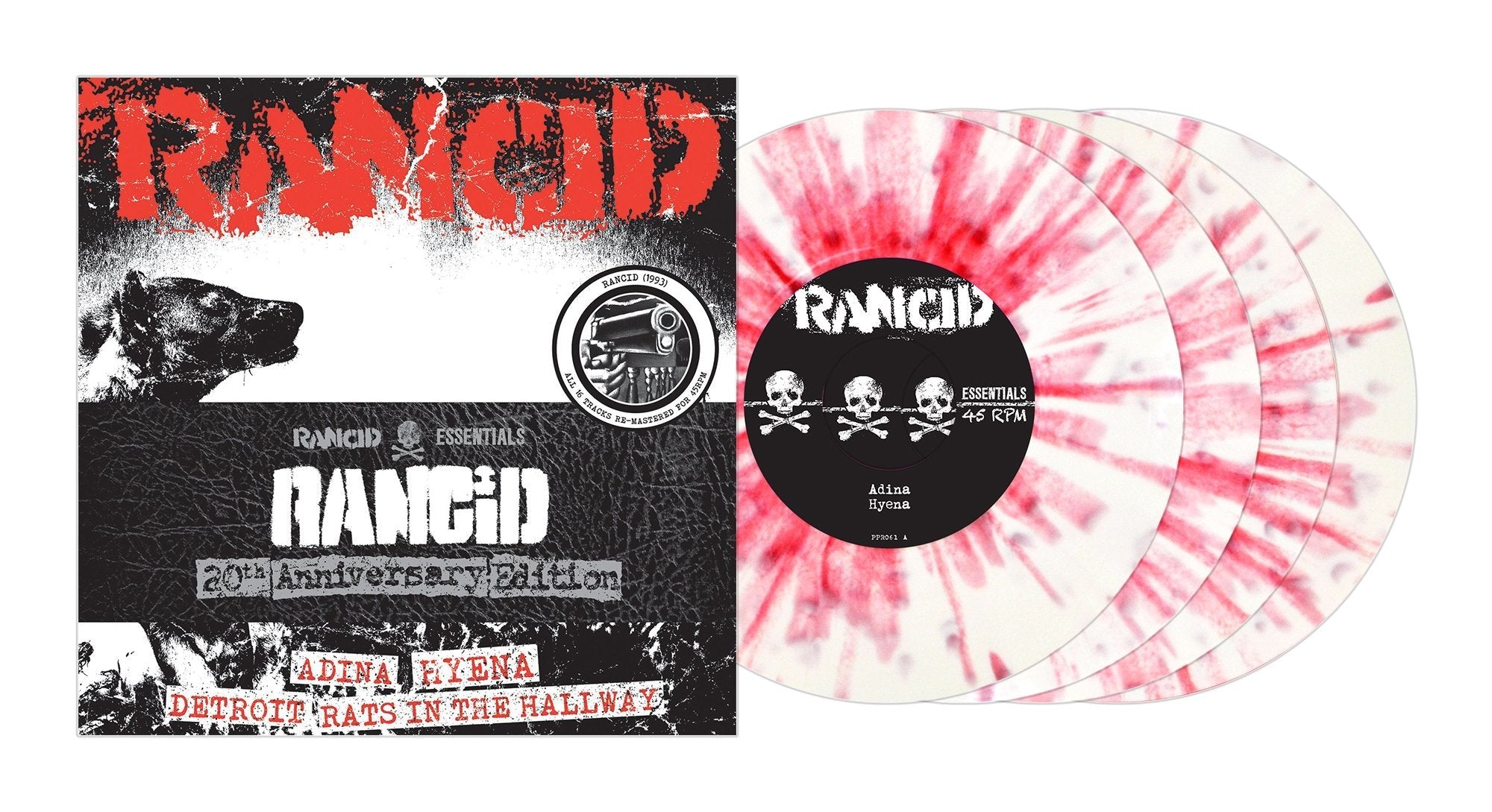 RANCID 'RANCID' (1993) 4x7" SINGLES - WHITE/RED/SPLATTER