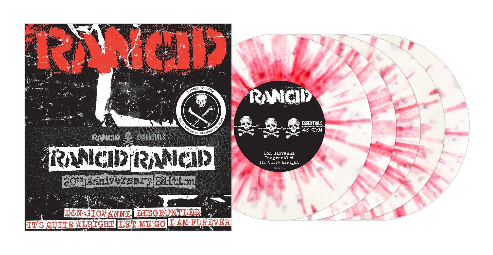 RANCID 'RANCID' (2000) 5x7" SINGLES - WHITE/RED/SPLATTER
