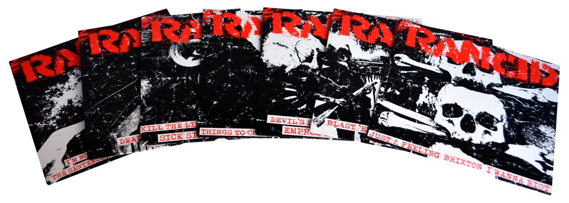 RANCID 'B-SIDES AND C-SIDES' 7x7" SINGLES - WHITE/RED/SPLATTER