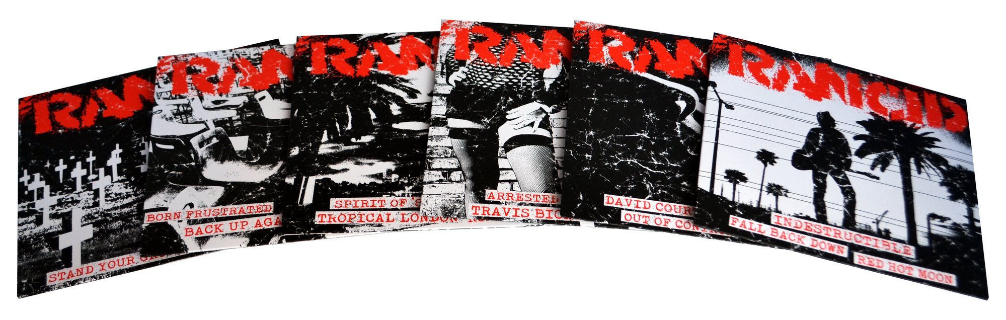 RANCID 'INDESTRUCTIBLE' 6x7" SINGLES - WHITE/RED/SPLATTER