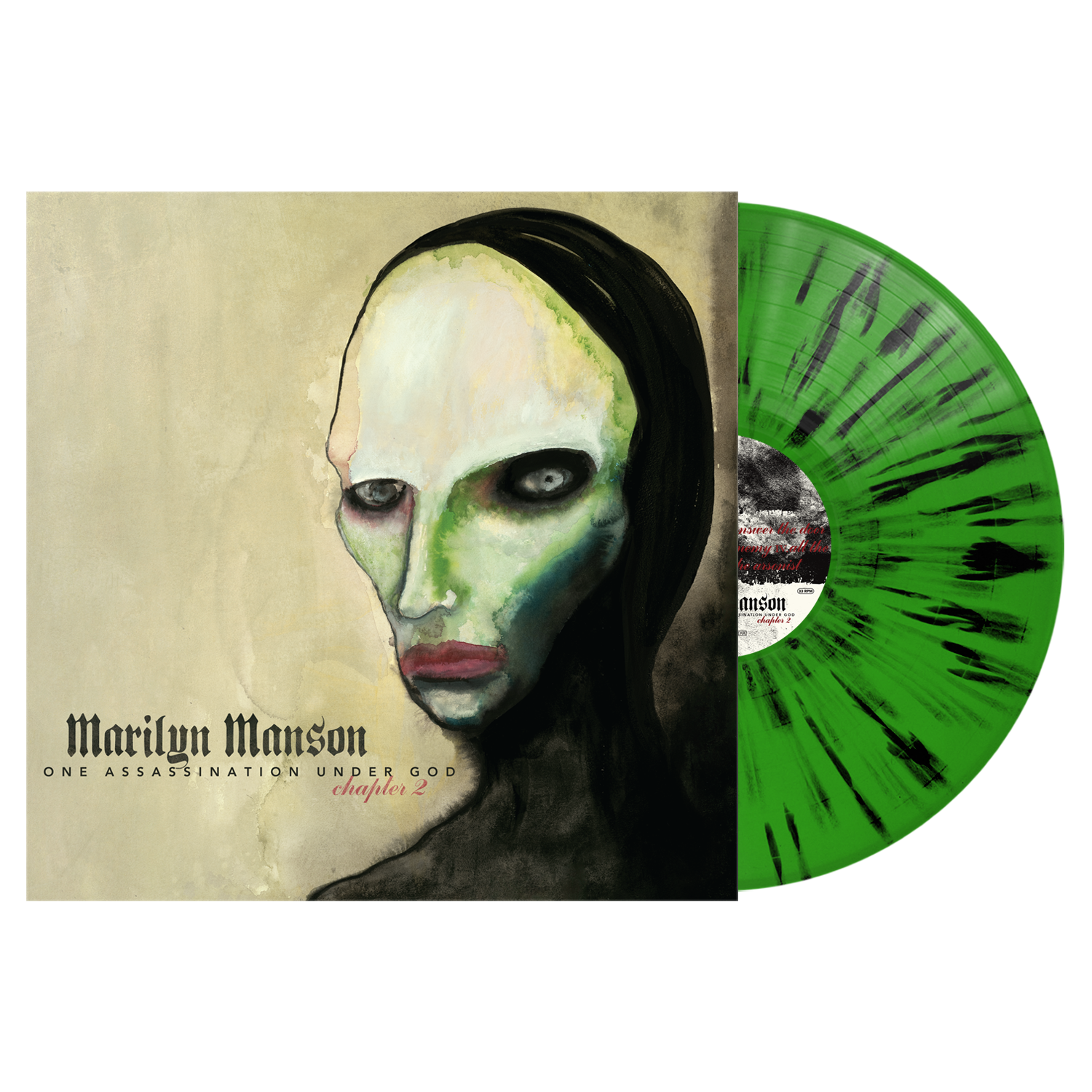 MARILYN MANSON ‘ONE ASSASSINATION UNDER GOD - CHAPTER 2’ LP (Exclusive – Limited to 500, Green w/ Black Splatter Vinyl)