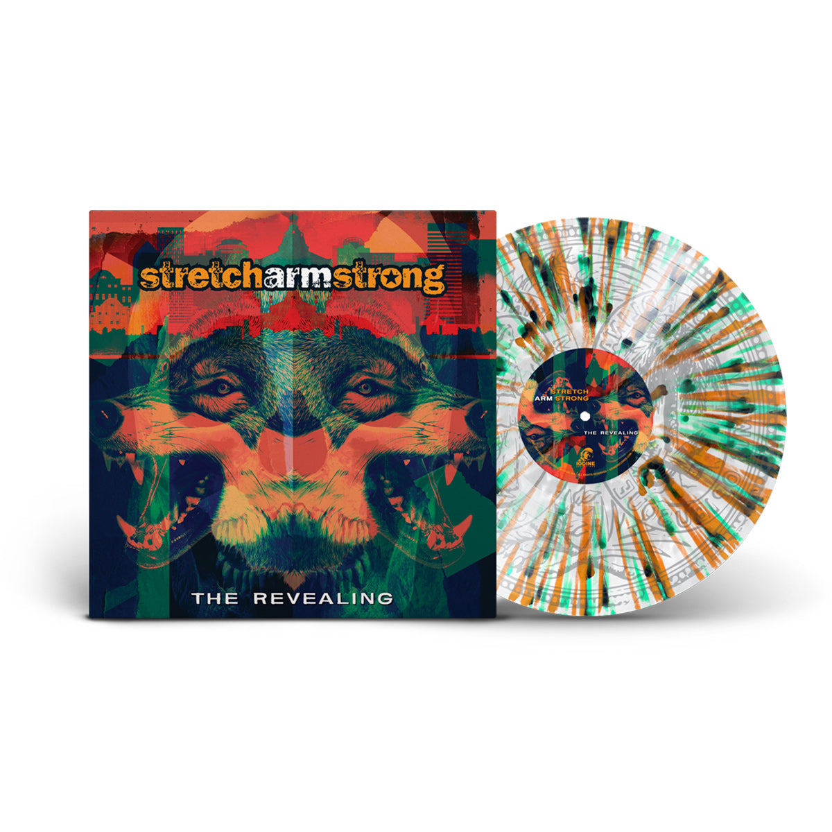 STRETCH ARM STRONG ‘THE REVEALING’ 12" EP - EXCLUSIVE - LTD. 250 - CLOUDY WHITE/GREEN/ORANGE/SPLATTER & SILKSCREENED SIDE-B