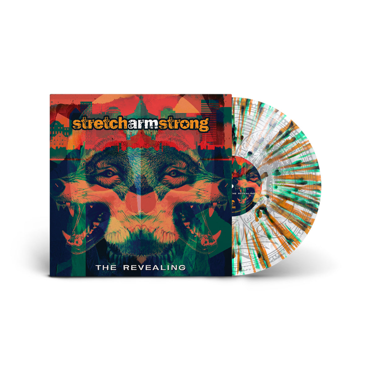 STRETCH ARM STRONG ‘THE REVEALING’ 12" EP - EXCLUSIVE - LTD. 250 - CLOUDY WHITE/GREEN/ORANGE/SPLATTER & SILKSCREENED SIDE-B