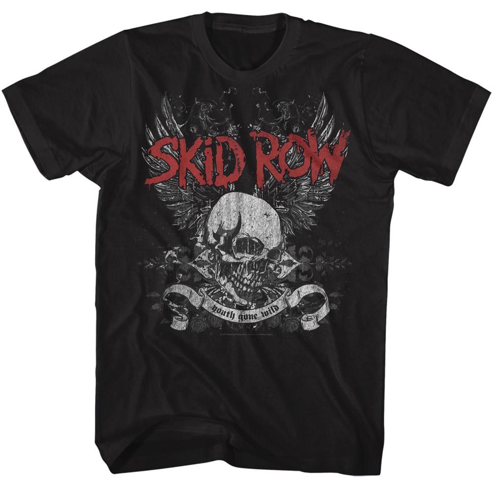 SKID ROW - SKULL AND WINGS SHIRT