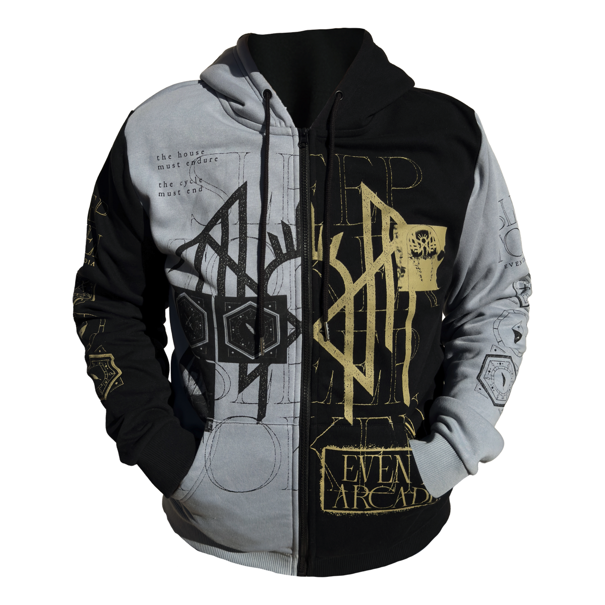 SLEEP TOKEN "ARCADIA BLACK & GOLD" LIMITED EDITION EXCLUSIVE CUT & SEW HOODIE