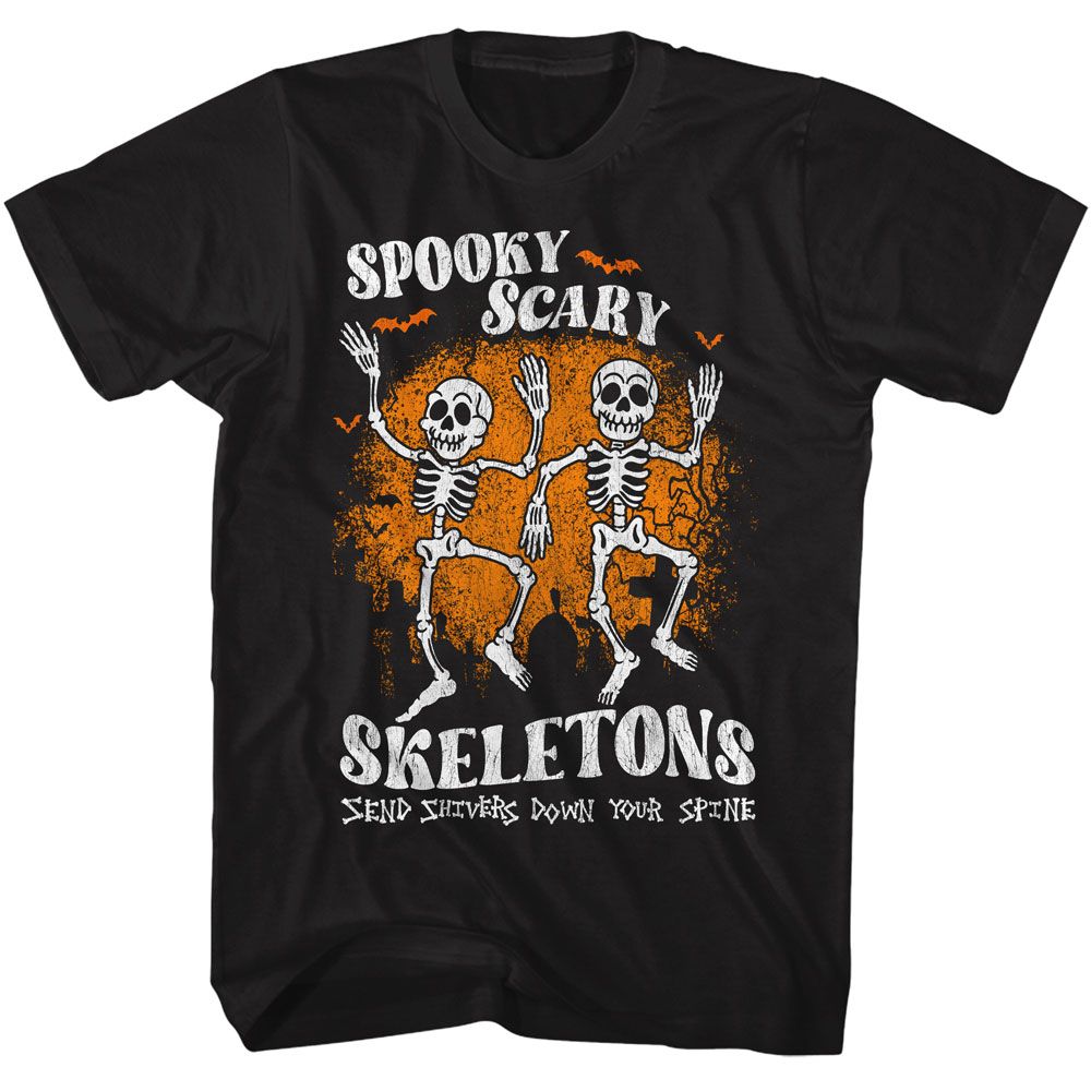 SPOOKY SCARY SKELETONS - SSS BATS AND GRAVES SHIRT