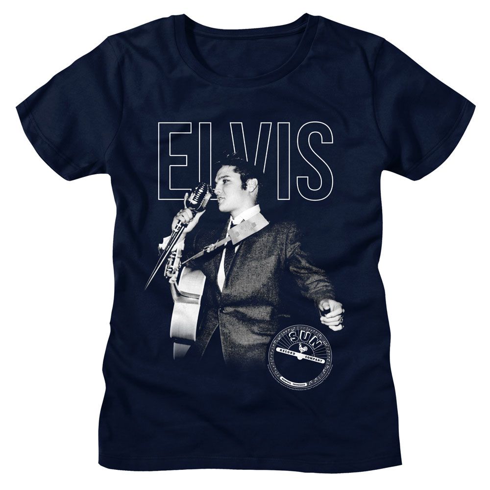 ELVIS SUN RECORDS - ELVIS ON THE MIC LADIES SHIRT
