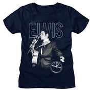 ELVIS SUN RECORDS - ELVIS ON THE MIC LADIES SHIRT