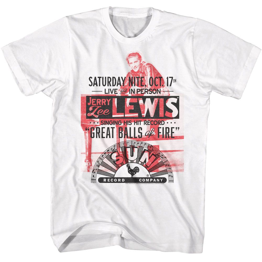 SUN RECORDS - JERRY LEE LEWIS OCT 17 GREAT BALLS OF FIRE SHIRT