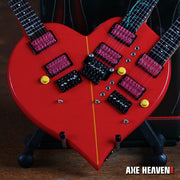 STEVE VAI FAMOUS SIGNATURE TRIPLE-NECK HEART MINIATURE GUITAR REPLICA COLLECTIBLE